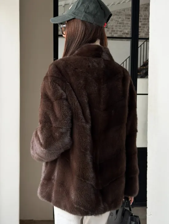 Женский норковый полушубок - фото 3