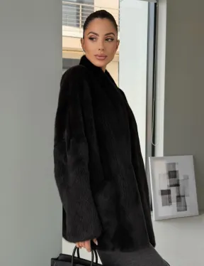 Модный норковый жакет «тренд 2026» Dark Espresso - фото 8