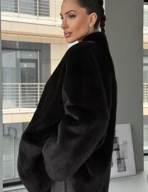 Модный норковый жакет «тренд 2026» Dark Espresso - фото 4