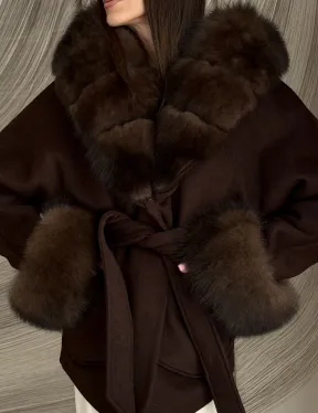 Пальто с мехом песца под соболь - фото 2