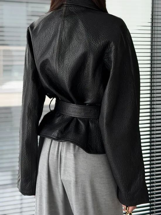 Черная куртка из натуральной кожи - фото 3