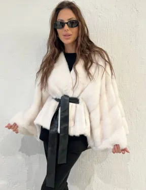 Белое болеро (жакет) из меха норки - фото 6