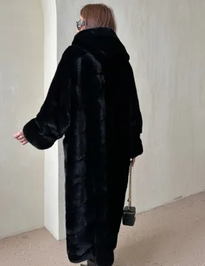 Шуба из аукционной норки VELVET, паркет с капюшоном - фото 2