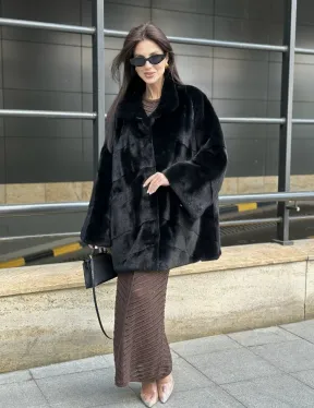 Норка BLACKGLAMA стойка воротник паркет - фото 7